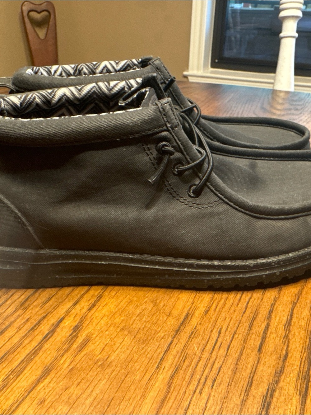 Hey Dude Wally Dark Gray Canvas Slip On Comfort Shoes Men's US 8